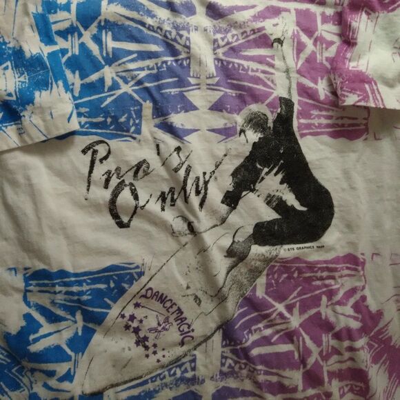 Vintage 80s STS Pro's Only Surf Dance Magic AOP T-Shirt - Picture 2 of 9